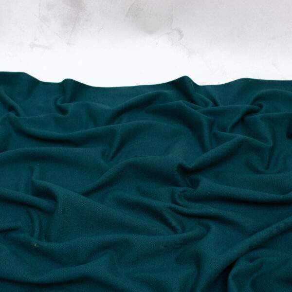 Organic Cotton Pique Fabric in Dark Petrol