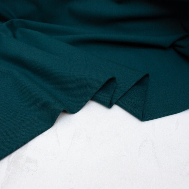 Organic Cotton Pique Fabric in Dark Petrol