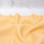 Cotton Waffle Fabric in Buttermilk Yellow