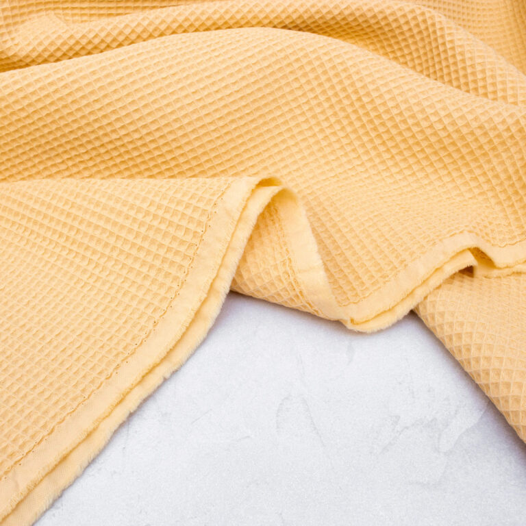 waffle fabric in buttermilk yellow
